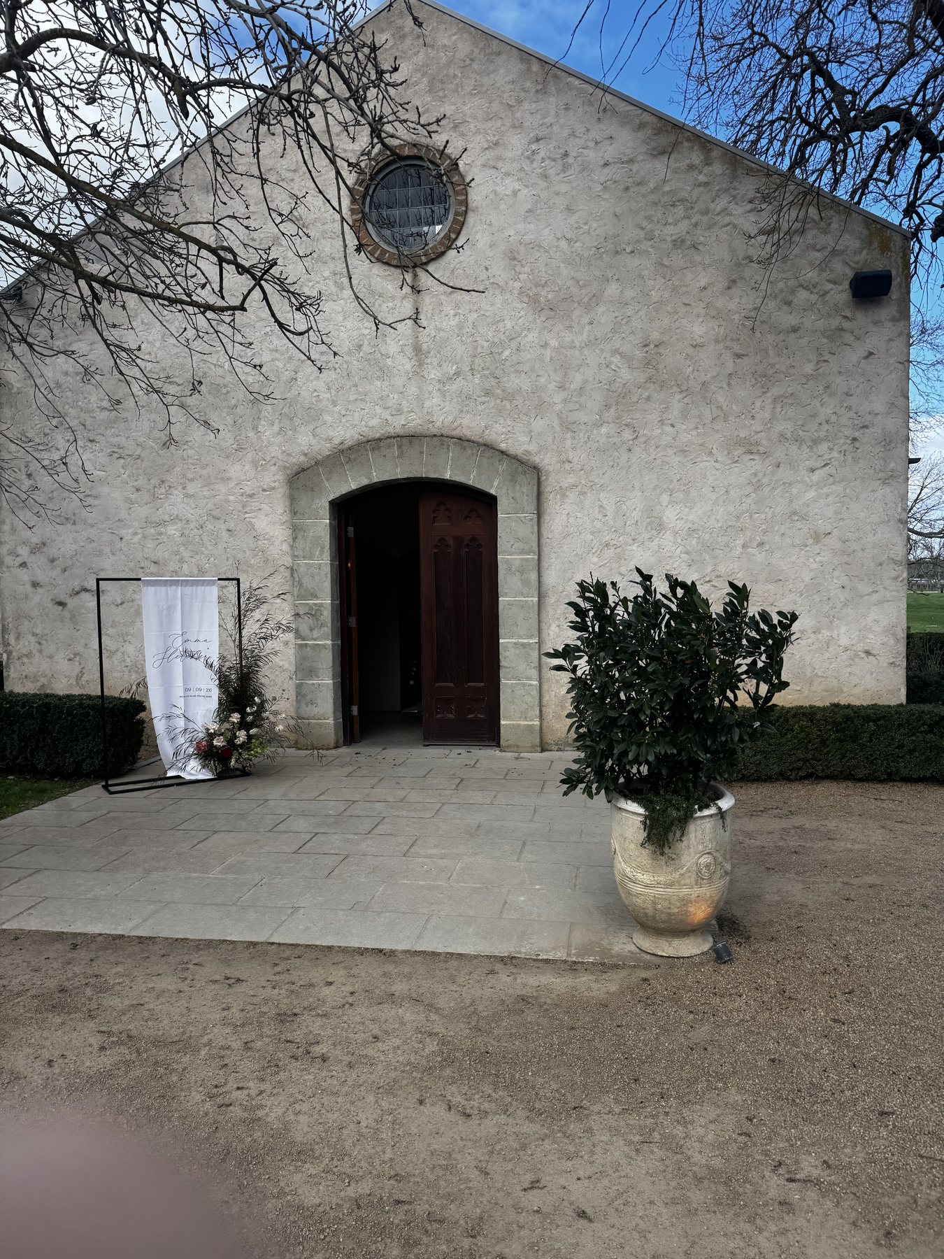 Stones of the Yarra Valley chapel for Emma and Fletcher's wedding in Coldstream